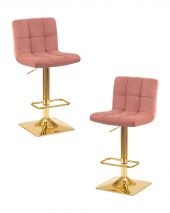 Набор 2 шт Стул барный DOBRIN GOLDIE, пудрово-розовый велюр (MJ9-32)