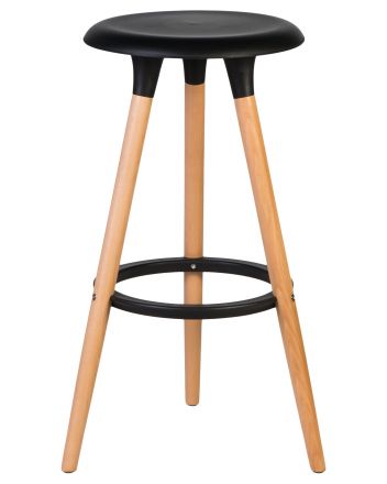 Набор 4 шт Табурет барный DOBRIN ROYCE, ножки светлый бук, цвет чёрный (B-03)