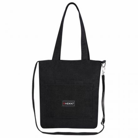 Сумка шоппер HEIKKI VELVET (ХЕЙКИ), вельвет, карманы, 35х32 см, черный, 272437 Сумка шоппер HEIKKI VELVET (ХЕЙКИ), вельвет, карманы, 35х32 см, черный, 272437