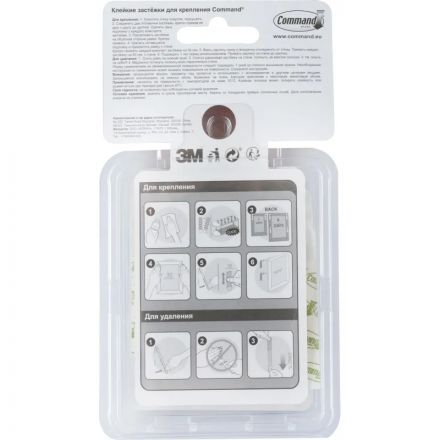 Застежки самоклеящиеся Command для картин, средние, 6 пар (17201-3PK-2)