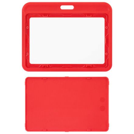 Бейдж горизонтальный (54х85 мм), красный, МАТОВАЯ ПОВЕРХНОСТЬ, BRAUBERG EXTRA, 238820