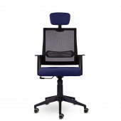 Кресло М-808 Аэро/Aero blackPL пластик Ср D26-39/NET202/D26-39 (синий)