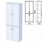 Шкаф закрытый "Арго", 770х370х2000 мм, серый (КОМПЛЕКТ)