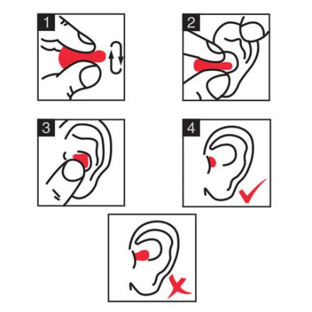Беруши одноразовые пенополиуретановые без шнурка, 1 пара в пакете, SNR 43 дБ, RABBITEX (РАББИТЕКС), 671312