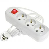 Удлинитель Lux 3 розетки 3 метра с заземлением и выключателем