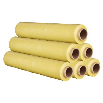 Стрейч-пленка для ручной упаковки вес 2 кг 23 мкм x 190 м x 50 см желтая (престрейч 180%)