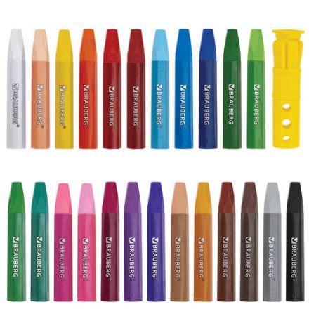 Пастель масляная восковые мелки утолщенные 25 цветов с точилкой и держателем, BRAUBERG PREMIUM, 272712 Пастель масляная восковые мелки утолщенные 25 цветов с точилкой и держателем, BRAUBERG PREMIUM, 272712