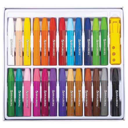 Пастель масляная восковые мелки утолщенные 25 цветов с точилкой и держателем, BRAUBERG PREMIUM, 272712 Пастель масляная восковые мелки утолщенные 25 цветов с точилкой и держателем, BRAUBERG PREMIUM, 272712