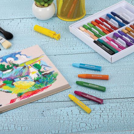 Пастель масляная восковые мелки утолщенные 25 цветов с точилкой и держателем, BRAUBERG PREMIUM, 272712 Пастель масляная восковые мелки утолщенные 25 цветов с точилкой и держателем, BRAUBERG PREMIUM, 272712