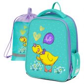 Ранец Berlingo Expert Mini "Hello" 36*27*14см, 2 отделения, 2 кармана, анатомическая спинка, мешок для обуви Ранец Berlingo Expert Mini "Hello" 36*27*14см, 2 отделения, 2 кармана, анатомическая спинка, мешок для обуви