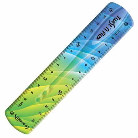 Линейка пластик 15 см, гибкая, MAPED (Франция) "Twist'n Flex Patterns", ассорти, 279115