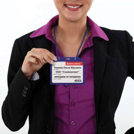 Бейдж горизонтальный жесткокаркасный (75х105 мм), без держателя, СИНИЙ, BRAUBERG, 235750 Бейдж горизонтальный жесткокаркасный (75х105 мм), без держателя, СИНИЙ, BRAUBERG, 235750