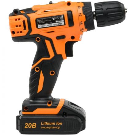Дрель-шуруповерт аккумуляторная ВИХРЬ ДА-20Л-2К 2,0 А/ч (72/14/21)
