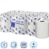 Полотенца бумажные для диспенсеров Luscan Professional 1-слойные 300 метров 6 рулонов в упаковке