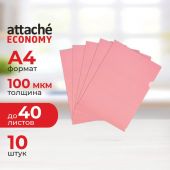 Папка-уголок Attache Economy A4 красная 100 мкм (10 штук в упаковке)