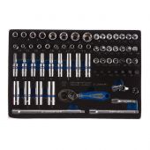 Набор головок с принадлежн.1/4,шестигр.,4-14мм,65 предм.KING TONY 2565 MRV