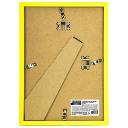 Рамка 21х30 см небьющаяся, багет 17,5 мм, пластик, BRAUBERG "Colorful", желтая, 391246