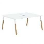 Стол FWST 1513 Белый премиум/Белый-Бук 1580х1370х733 FORTA Стол FWST 1513 Белый премиум/Белый-Бук 1580х1370х733 FORTA