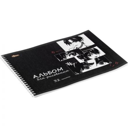 Альбом для рисования  №1School Аниме 32л спираль А4 выбор. лак 2 шт/уп