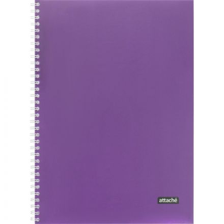 Тетрадь общая А4 96л Attache Metallic Фиолет клетка, греб, картон, фольга