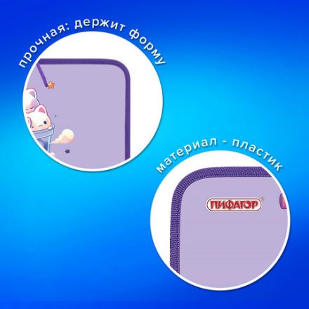 Папка для труда на молнии с ручками ПИФАГОР А4, 1 отделение, пластик, органайзер, "Bubble tea", 273387 Папка для труда на молнии с ручками ПИФАГОР А4, 1 отделение, пластик, органайзер, "Bubble tea", 273387