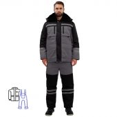 Костюм рабочий зимний муж з03-КПК сер/черн (р.52-54) 182-188