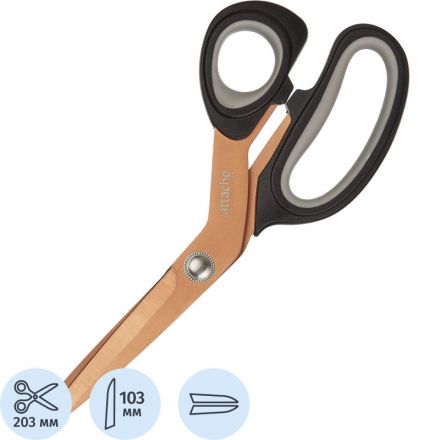 Ножницы Attache Selection Argo 203 мм с титановым покрытием лезвий и пластиковыми анатомическими ручками черного/серого цвета