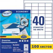 Этикетки самоклеящиеся Europе,48,5x25,4мм на листеА4 (100 лист)