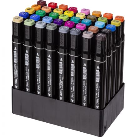 Маркер для скетчинга Deli 40цв, двухстор., E70806-40 Маркер для скетчинга Deli 40цв, двухстор., E70806-40