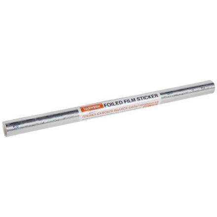 Самоклеящаяся пленка, алюминиевая фольга защитная для кухни/дома, 0,6х3 м, серебро, цветы, DASWERK (ДАСВЕРК), 607849