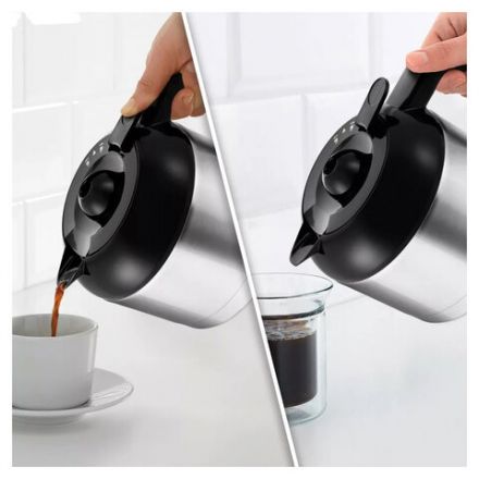 Кофеварка капельная KITFORT КТ-752, 900 Вт, объем 1,25 л, дисплей, черный/стальной