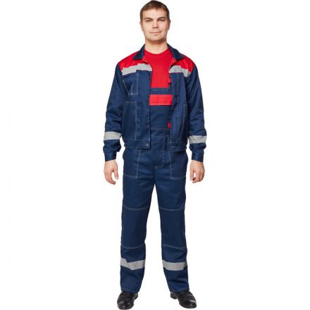 Костюм рабочий летний муж. л20-КПК син/красн (р.64-66) 170-176