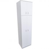 Шкаф SV_распашной комбинированный (600х600х2400) ЛДСП 16мм Белый шагрень