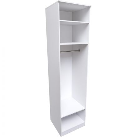 Шкаф SV_распашной комбинированный (600х600х2400) ЛДСП 16мм Белый шагрень