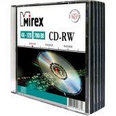 Носители информации CD-RW, 4x-12x, Mirex, Slim/5, UL121002A8F