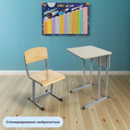 Стул ученический MET_Комус Мебель 5-7р.г. (4-6р.г) серый НОВ