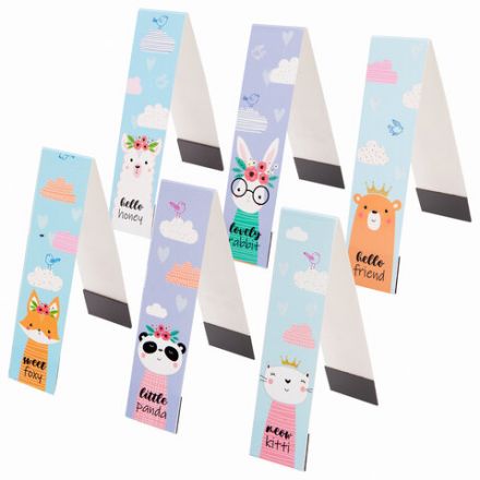 Закладки для книг с магнитом FUNNY ANIMALS, набор 6 шт., блестки, 25x196 мм, ЮНЛАНДИЯ, 113444 Закладки для книг с магнитом FUNNY ANIMALS, набор 6 шт., блестки, 25x196 мм, ЮНЛАНДИЯ, 113444