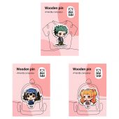 Набор деревянных значков MESHU "Friendly company", каширование, 3шт. Набор деревянных значков MESHU "Friendly company", каширование, 3шт.