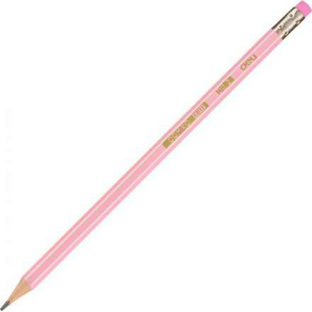 Карандаш чернографитный Deli EC011-HB шестигр., HB ластик, цвет АССОРТИ