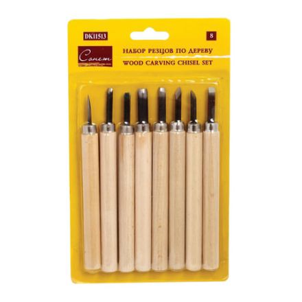 Резцы по дереву, набор 8 шт., блистер, Невская Палитра, DK11513