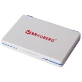 Штемпельная подушка BRAUBERG, 120х90 мм (рабочая поверхность 105х65 мм), синяя краска, 236866