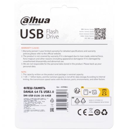 Флеш-память Dahua USB 64 ГБ, USB 2.0 DHI-USB-U106-20-64GB