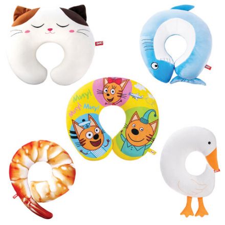 Мягкая подушка-игрушка ДЛЯ ШЕИ, ассорти, 30 см, FANCY Мягкая подушка-игрушка ДЛЯ ШЕИ, ассорти, 30 см, FANCY