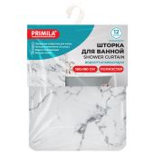 Шторка для ванной ПОЛИЭСТЕР, 180х180 см, кольца в комплекте, БЕЛЫЙ МРАМОР, PRIMILA (ПРИМИЛА), 700079 Шторка для ванной ПОЛИЭСТЕР, 180х180 см, кольца в комплекте, БЕЛЫЙ МРАМОР, PRIMILA (ПРИМИЛА), 700079