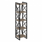 Loft Стеллаж на регулируемых опорах-5 полок VR.L-MST.O-5.4 Тиквуд тёмный/Чёрный металл 400*400*1650