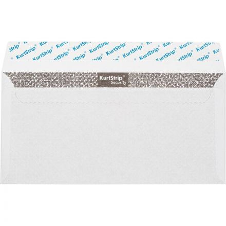 Конверт белый E65 стрип security 110х220 80г КОМУС 50шт/ уп