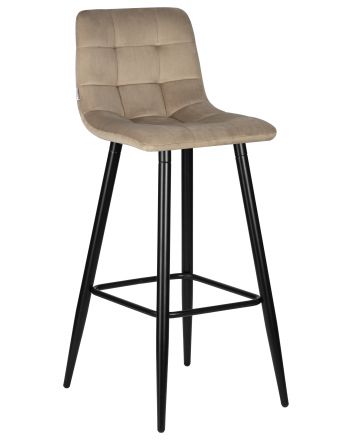 Набор 2 шт Стул барный DOBRIN NICOLE, черные матовые ножки, мокко велюр (108-104) Набор 2 шт Стул барный DOBRIN NICOLE, черные матовые ножки, мокко велюр (108-104)