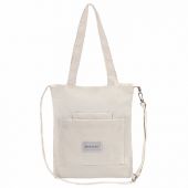 Сумка шоппер HEIKKI VELVET (ХЕЙКИ), вельвет, карманы, 35х32 см, бежевый, 272438