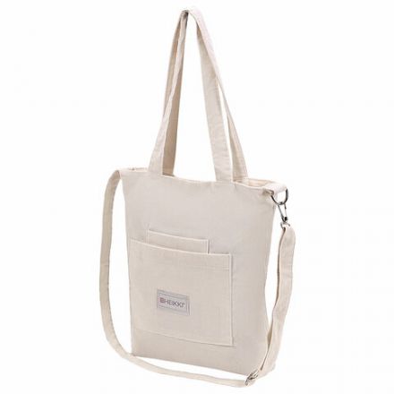 Сумка шоппер HEIKKI VELVET (ХЕЙКИ), вельвет, карманы, 35х32 см, бежевый, 272438