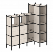 Loft Угловой внутренний стеллаж наборный VR.L-47 Денвер светлый/Чёрный металл 1694*862*1869